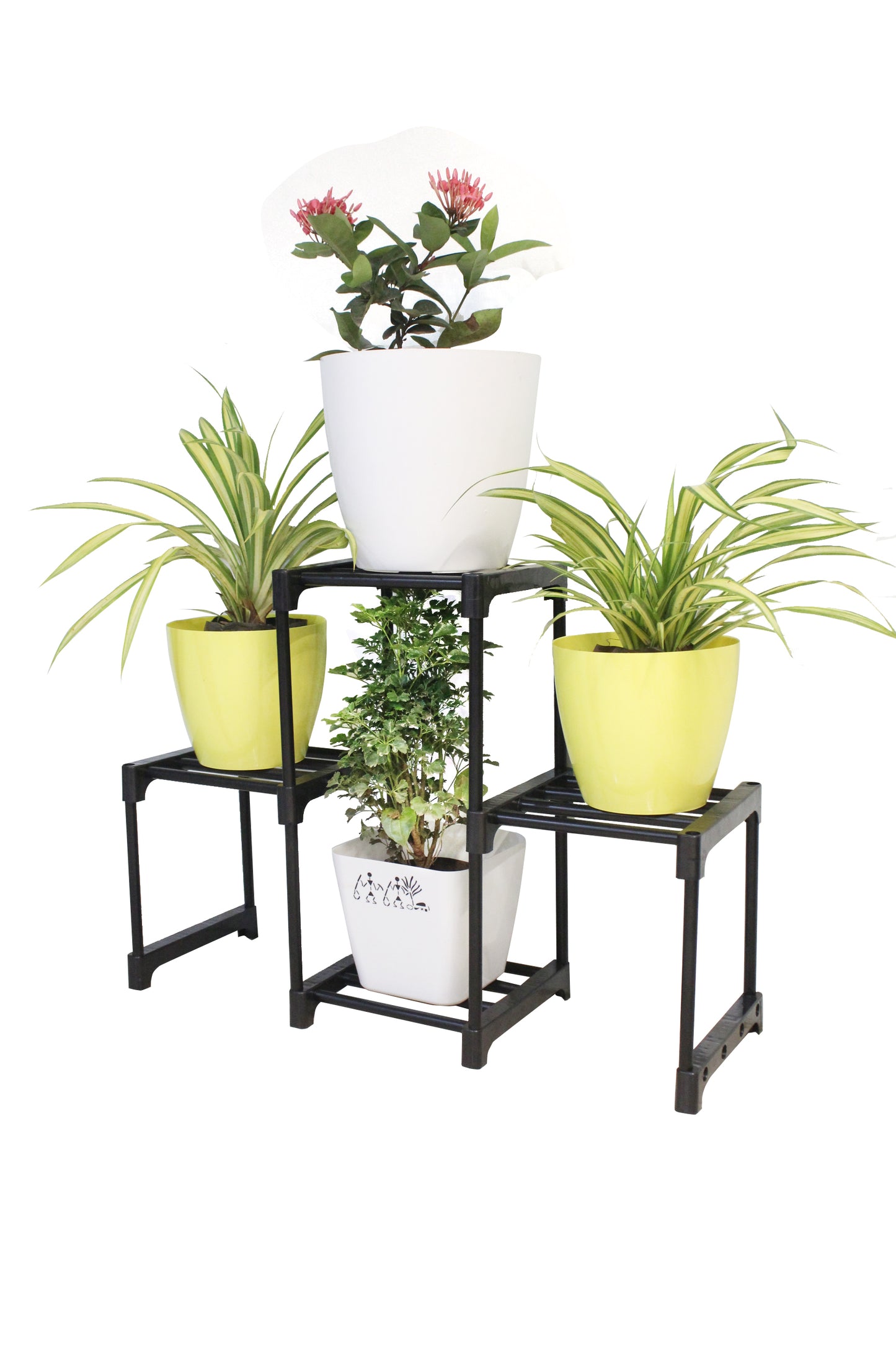 Keeva 4 Step Long Metal Plant Stand For Balcony, Living Room, Flower Pot Gamla Stand Indoor/Outdoor, Planter Stand For Decor