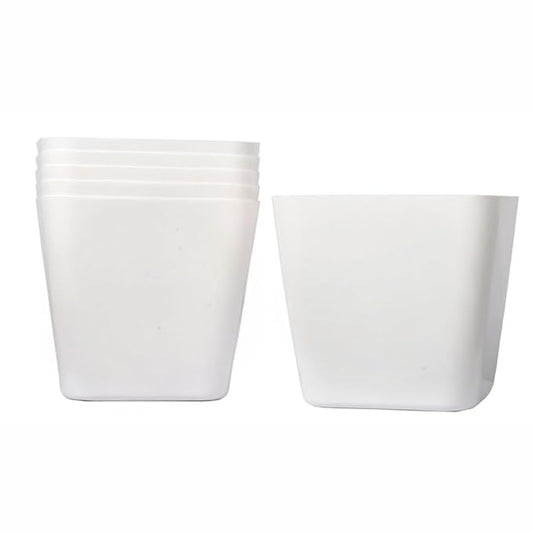 Keeva UV Treated Square Plastic Pot - 19.5 CM, Pack of 6 with Multicolor Pebbles 1 Kg (White)