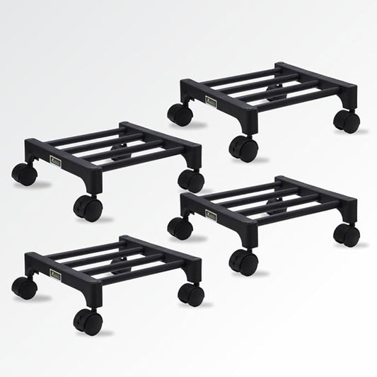Keeva Plant Stand with Wheels, Planter Stand with Wheels for Flower Pots and Plant Pots (Square-Pack of 4)