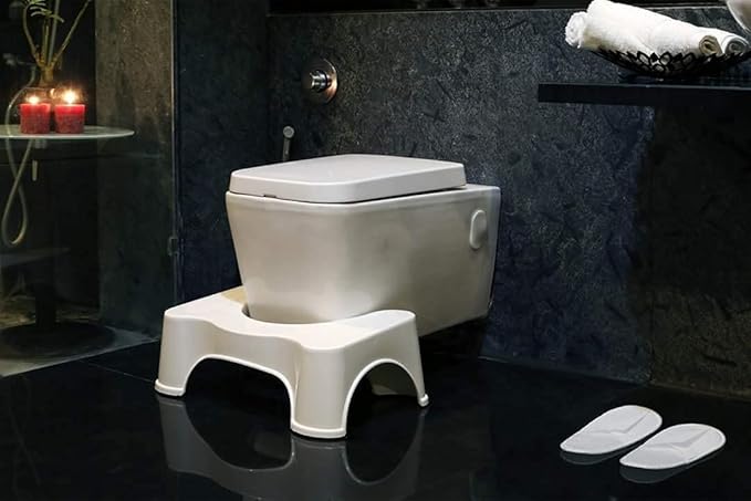 Keeva Toilet Squat Stool 18cm Height | Squat Potty for Adults | Foot Stool for Western Toilet | Acupressure & Anti-Slip | Scientific Angle for Easy Bowel Movement | Step Stool