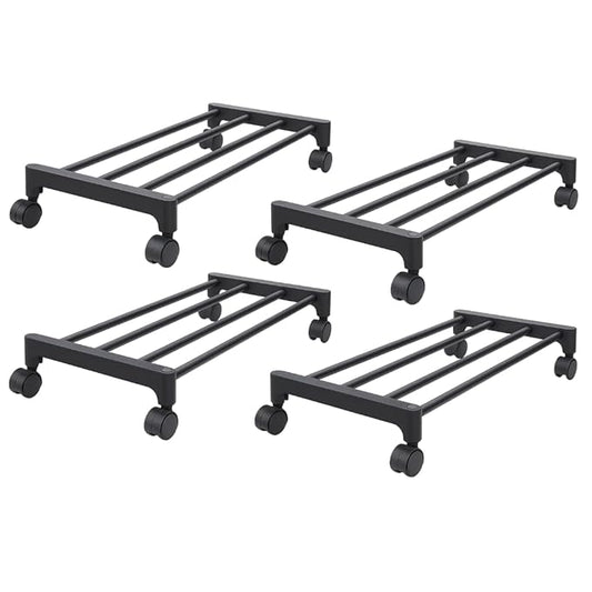 Keeva Plant Stand with Wheels, Planter Stand with Wheels for Flower Pots and Plant Pots (Rectangular-Pack of 4)