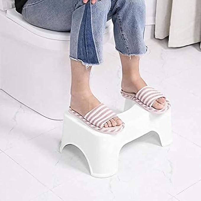 Keeva Toilet Squat Stool 18cm Height | Squat Potty for Adults | Foot Stool for Western Toilet | Acupressure & Anti-Slip | Scientific Angle for Easy Bowel Movement | Step Stool