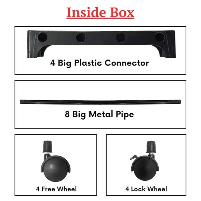 Keeva Plant Stand with Wheels, Planter Stand with Wheels for Flower Pots and Plant Pots (Rectangular-Pack of 2)