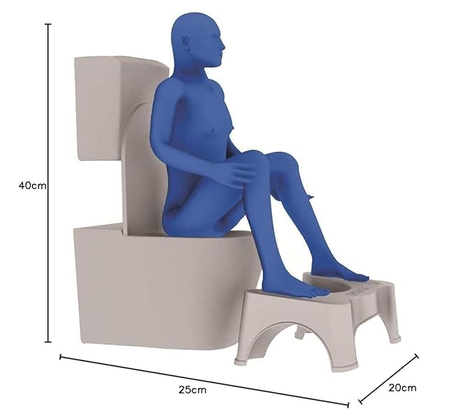 Keeva Toilet Squat Stool 18cm Height | Squat Potty for Adults | Foot Stool for Western Toilet | Acupressure & Anti-Slip | Scientific Angle for Easy Bowel Movement | Step Stool