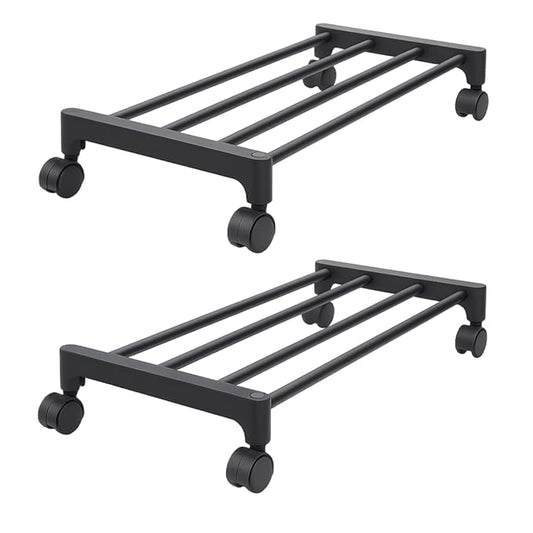 Keeva Plant Stand with Wheels, Planter Stand with Wheels for Flower Pots and Plant Pots (Rectangular-Pack of 2)