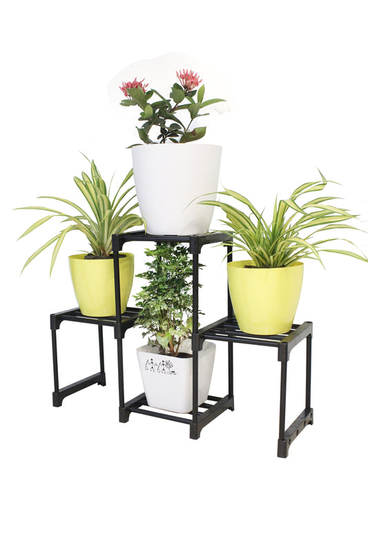 Keeva 4 Step Long Metal Plant Stand For Balcony, Living Room, Flower Pot Gamla Stand Indoor/Outdoor, Planter Stand For Decor